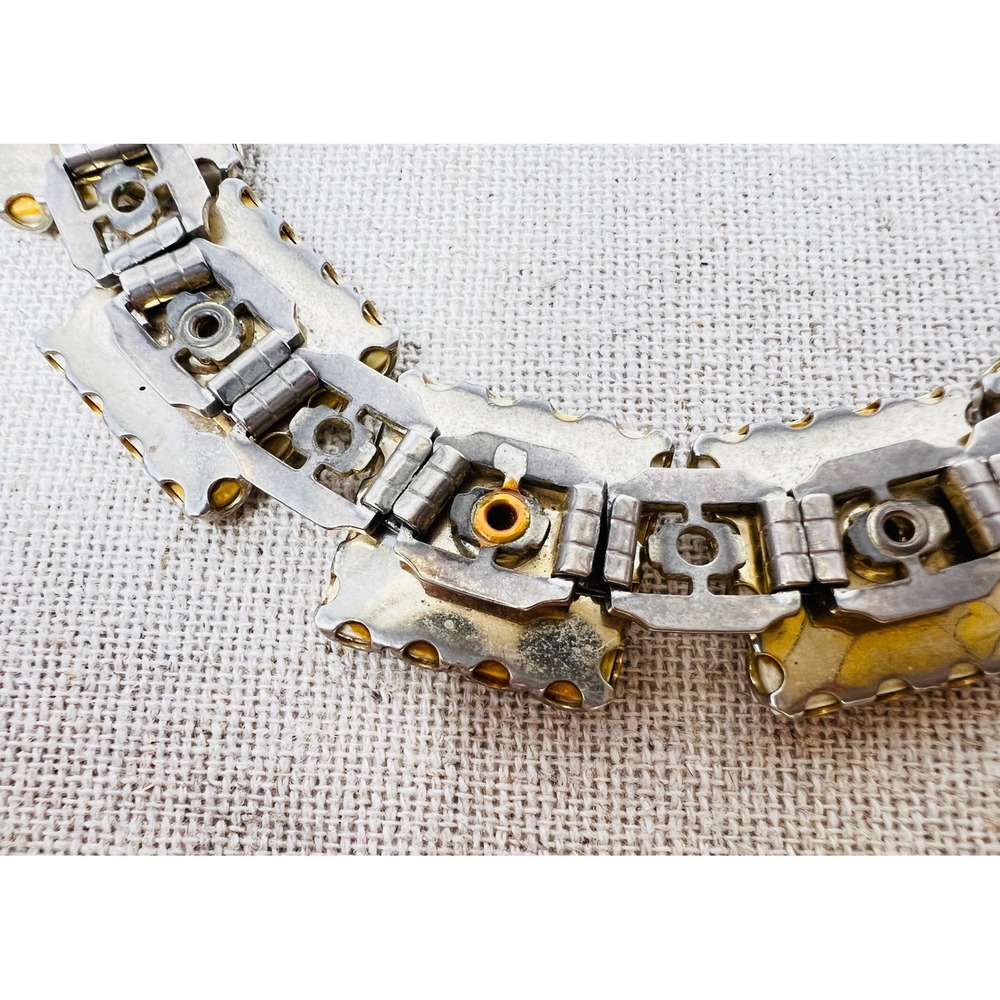 Vintage Equestrian Horse Portrait Porcelain Tile Link Bracelet Gold Tone 7.5in - Picture 8 of 11